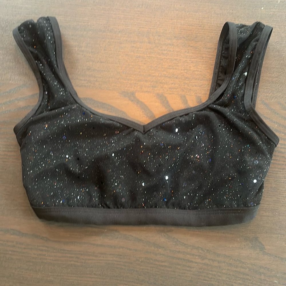 Black sparkly bra top